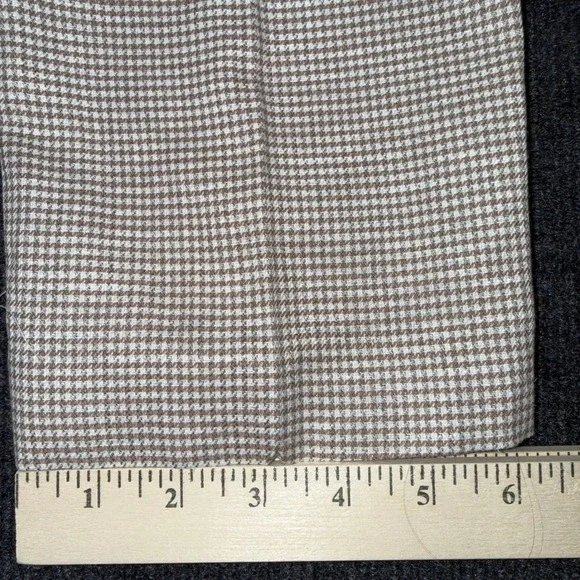 Men's Beige Checked Dress Pants - Picture 7 of 12